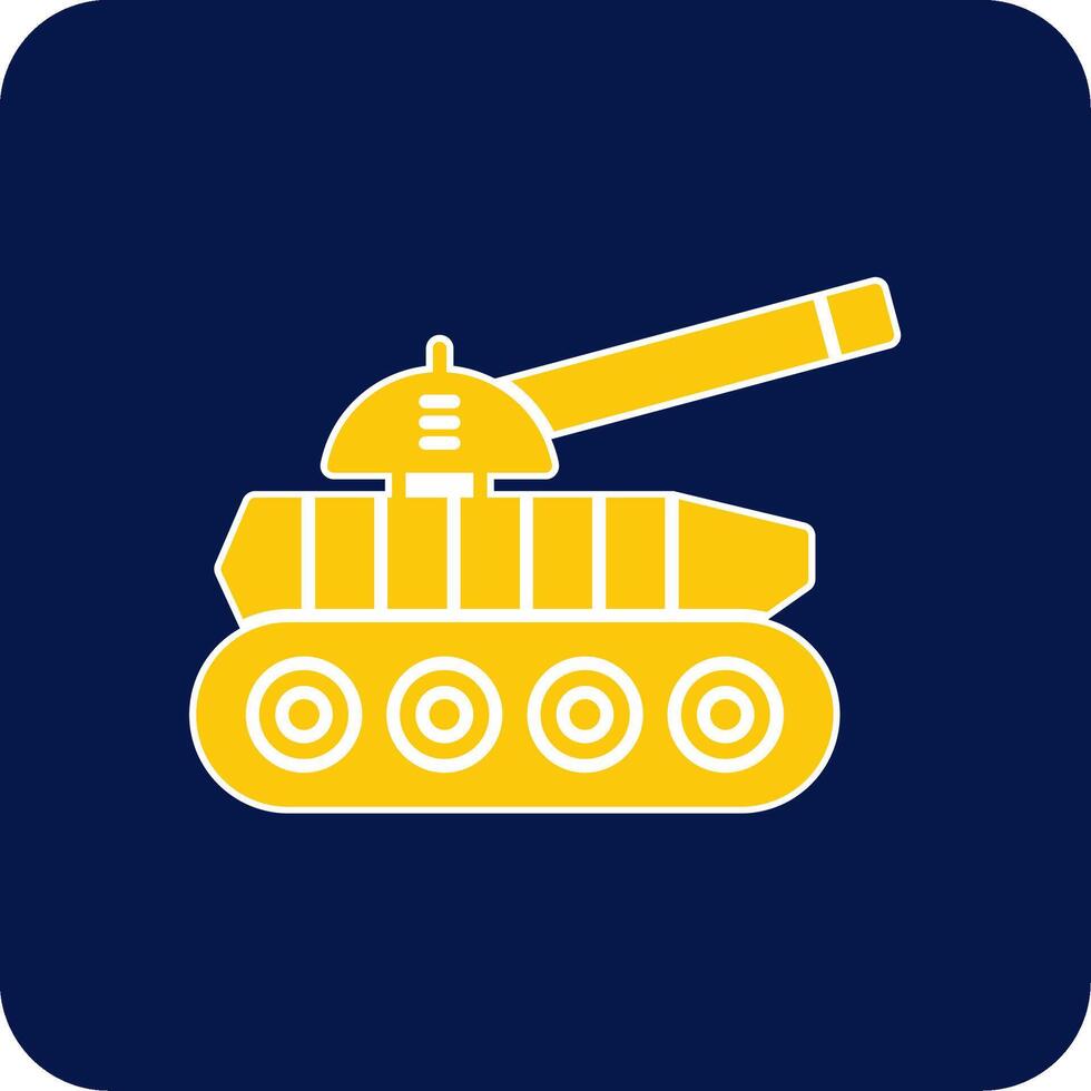 Tank Glyph Square Two Color Icon vector