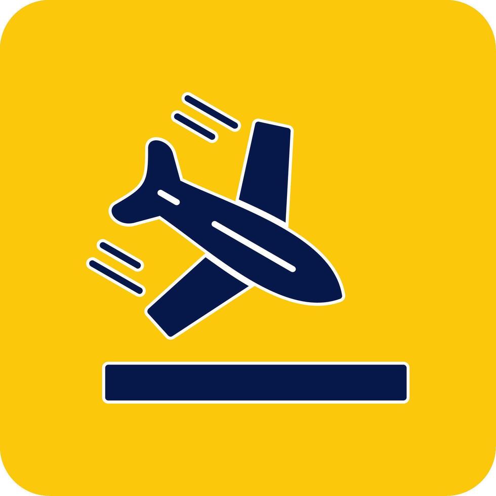 Plane Glyph Square Two Color Icon vector