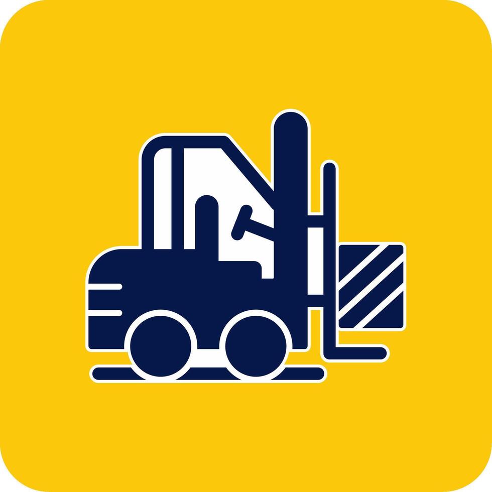 Forklift Glyph Square Two Color Icon vector