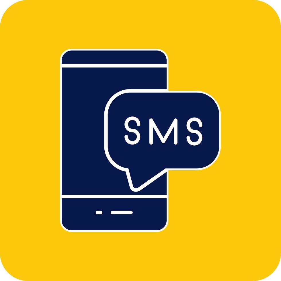 Sms Glyph Square Two Color Icon vector