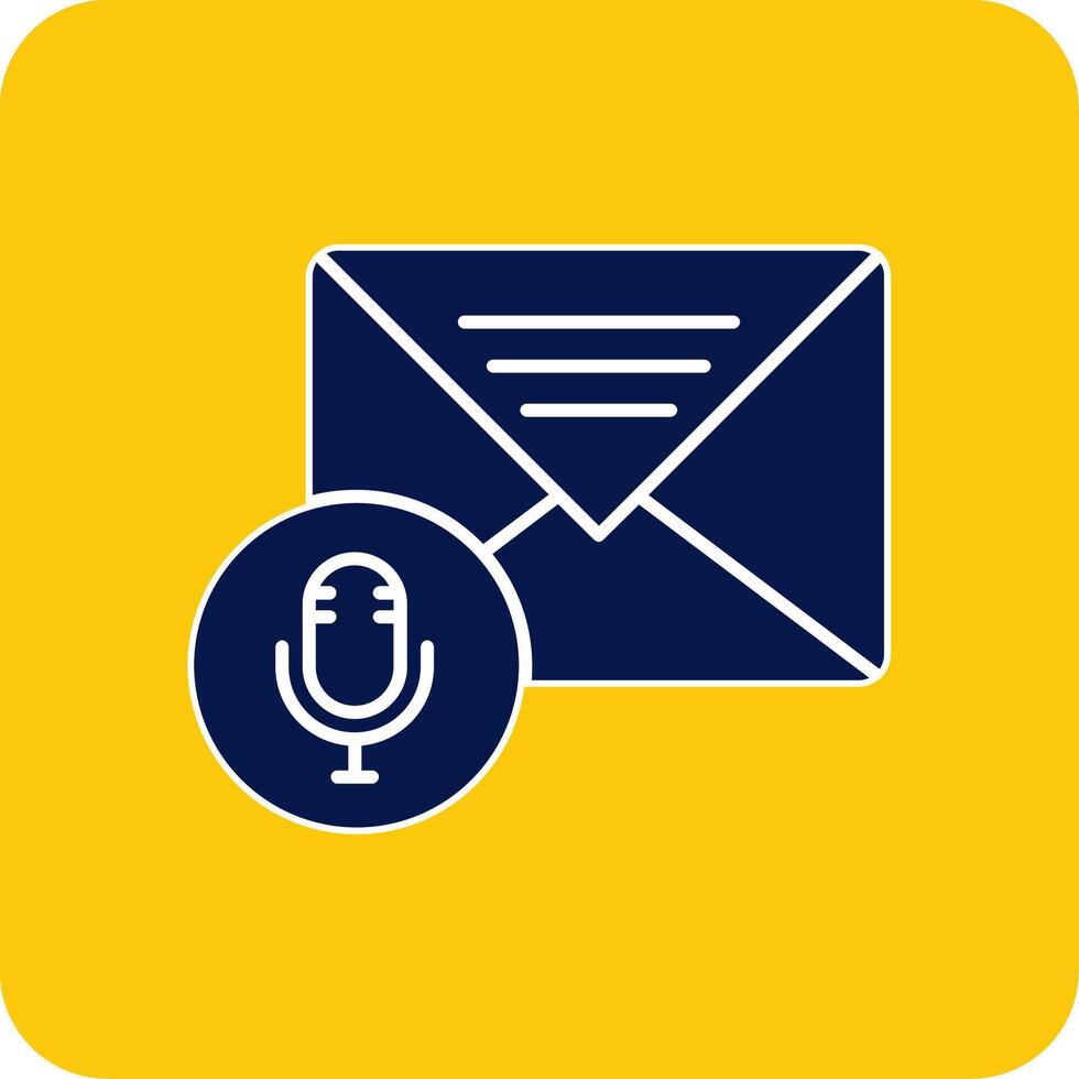 Audio Message Glyph Square Two Color Icon vector
