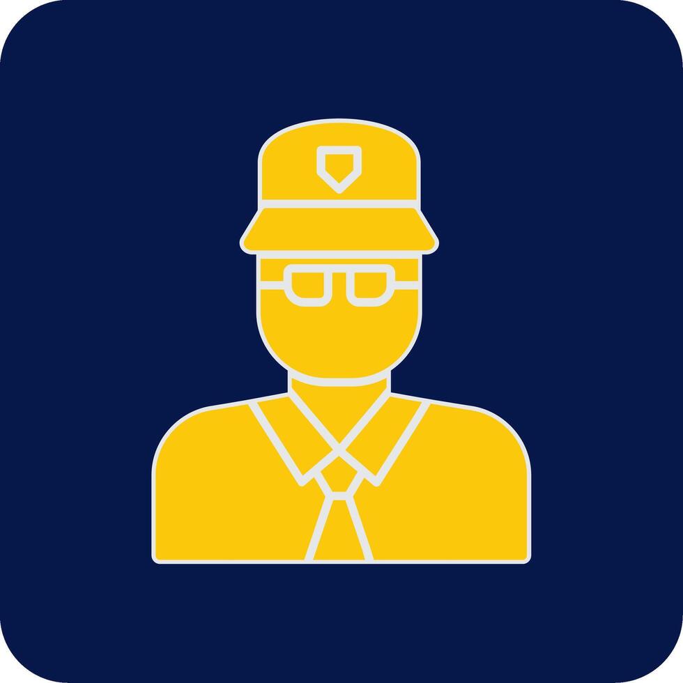 Police Glyph Square Two Color Icon vector