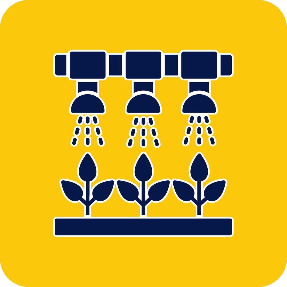 Irrigation System Glyph Square Two Color Icon vector