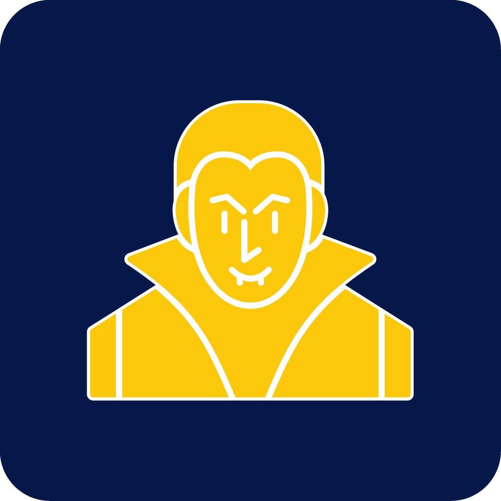Evil Glyph Square Two Color Icon vector
