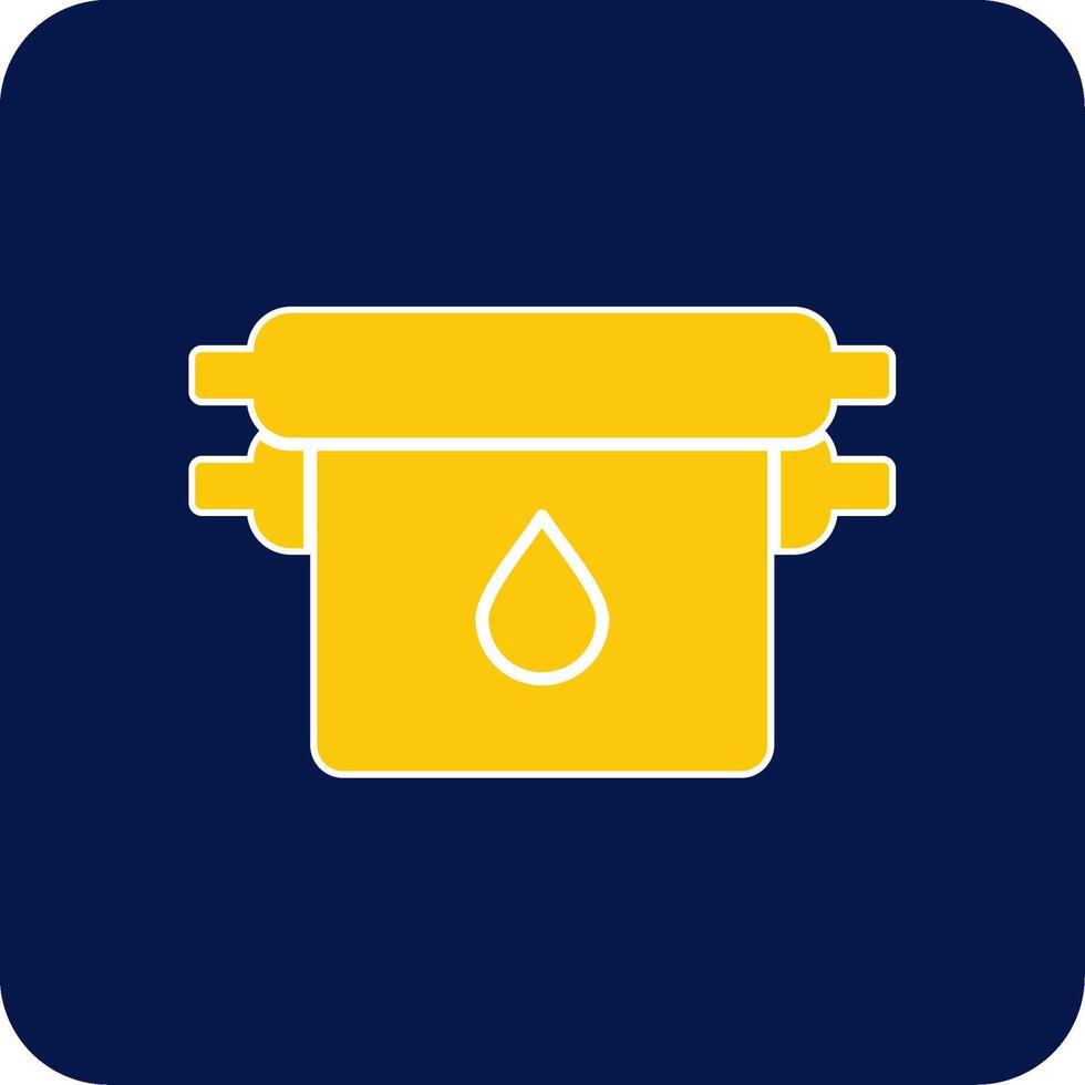 Offset Glyph Square Two Color Icon vector