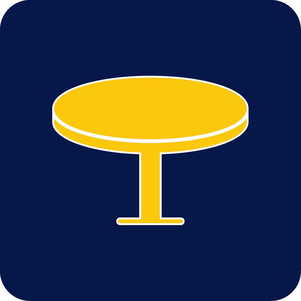 Round Table Glyph Square Two Color Icon vector