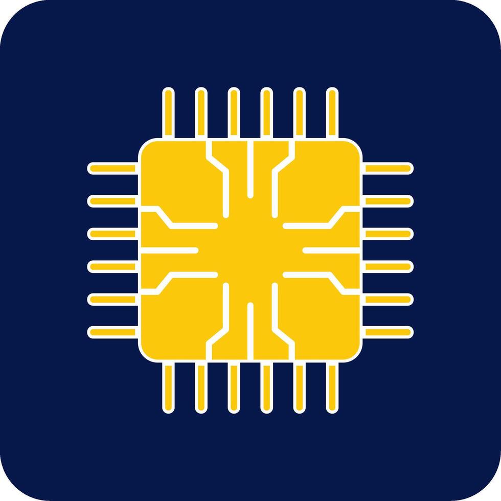 Chip Glyph Square Two Color Icon vector