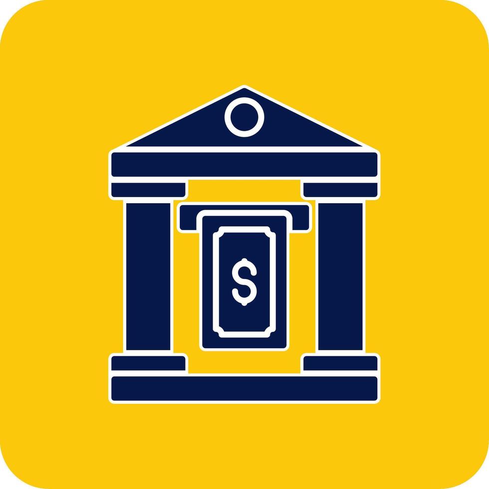 Cash Withdraw Glyph Square Two Color Icon vector