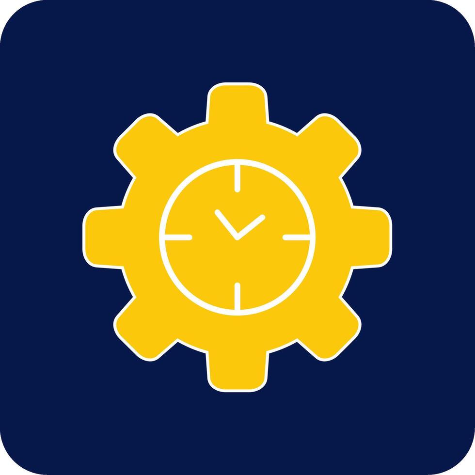 Efficient Time Glyph Square Two Color Icon vector