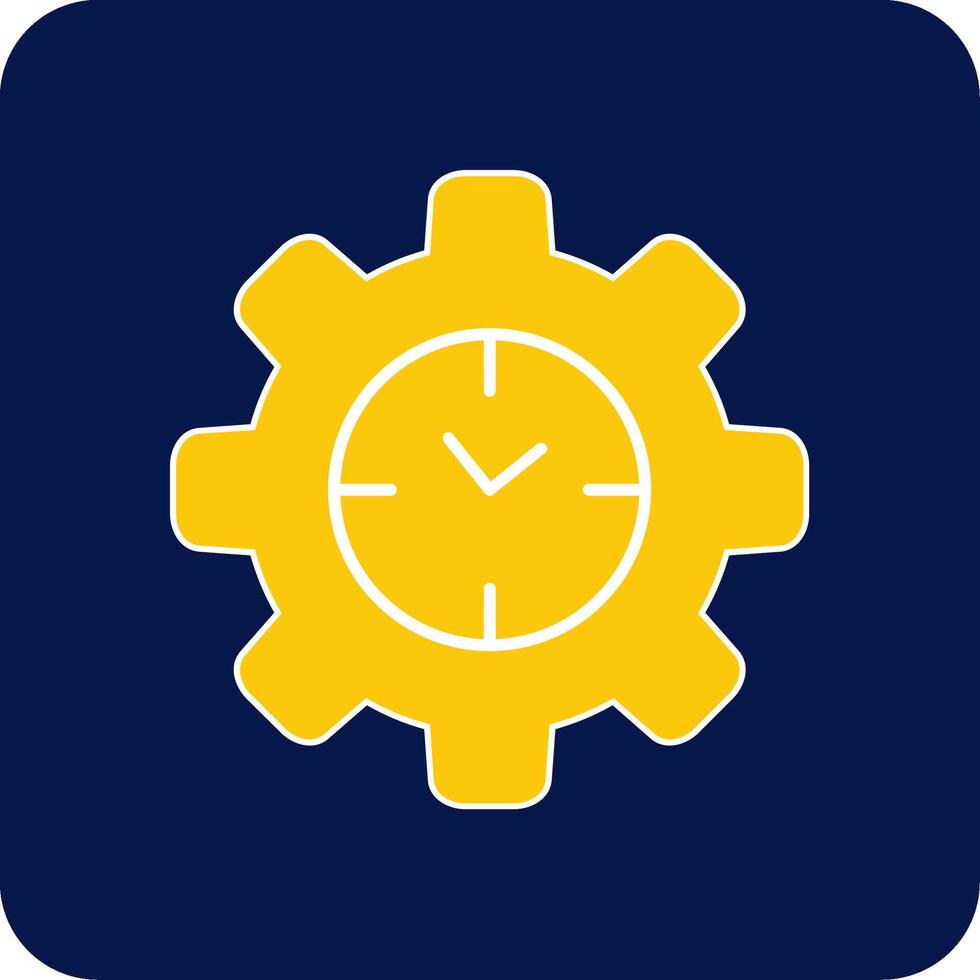 Efficient Time Glyph Square Two Color Icon vector