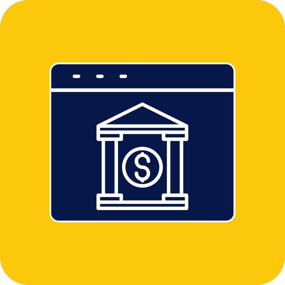 Internet Banking Glyph Square Two Color Icon vector