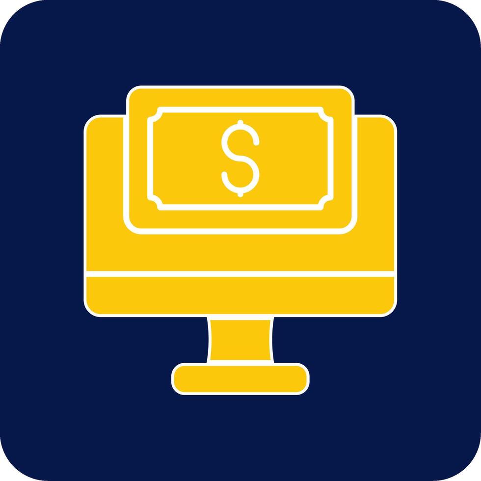 Online Payment Glyph Square Two Color Icon vector