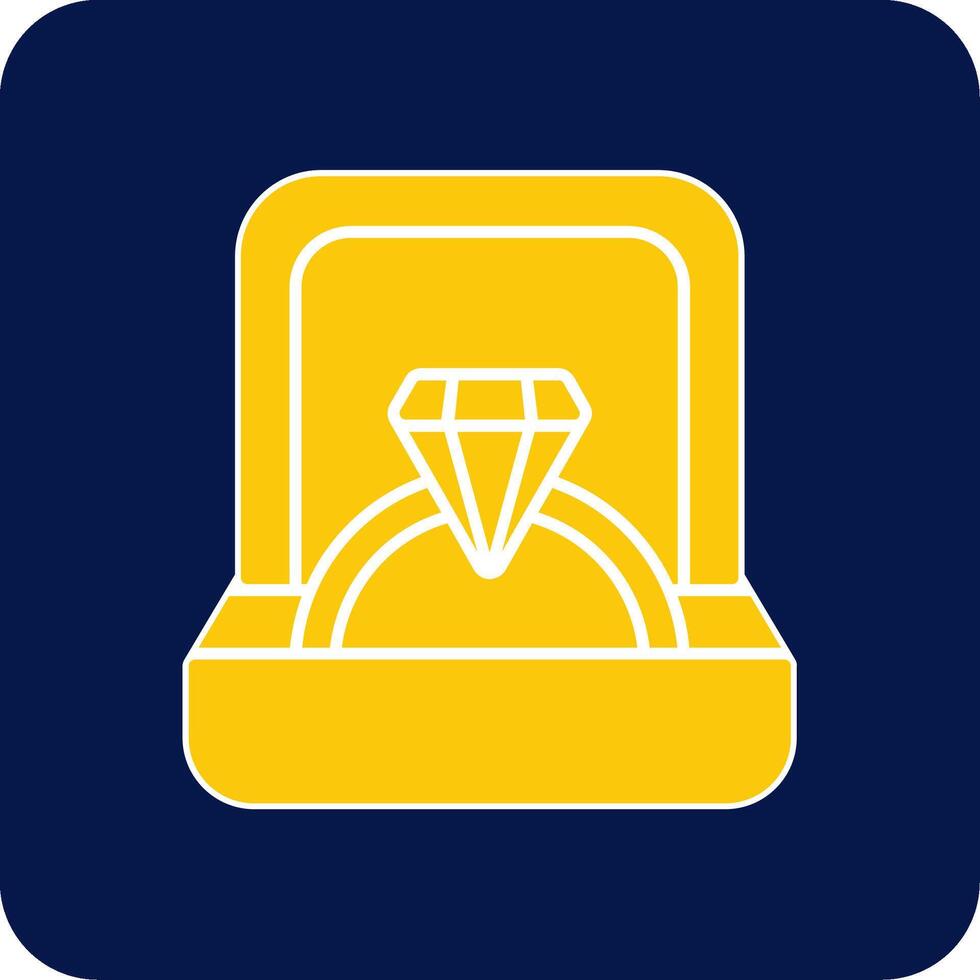 Ring Box Glyph Square Two Color Icon vector