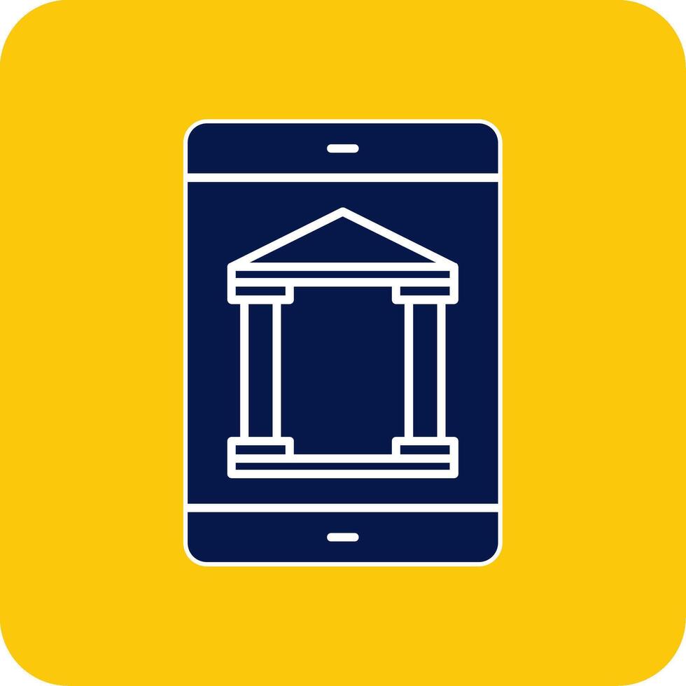 Mobile Banking Glyph Square Two Color Icon vector