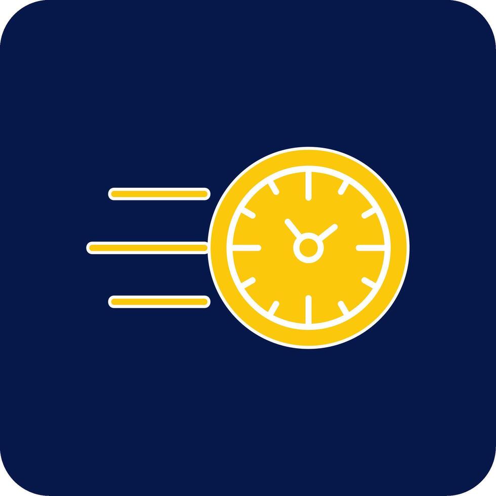 Fast Time Glyph Square Two Color Icon vector
