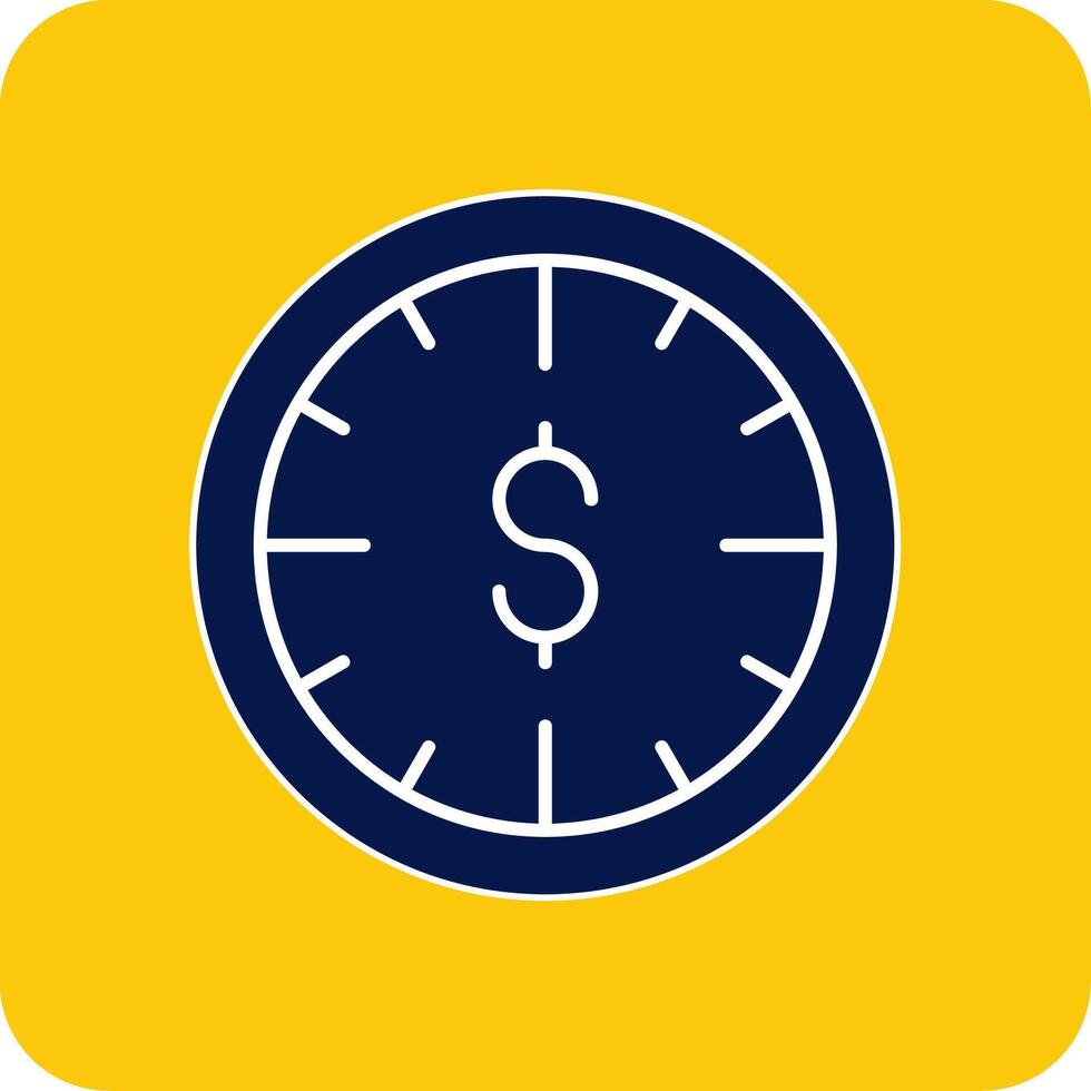 Time Is Money Glyph Square Two Color Icon vector