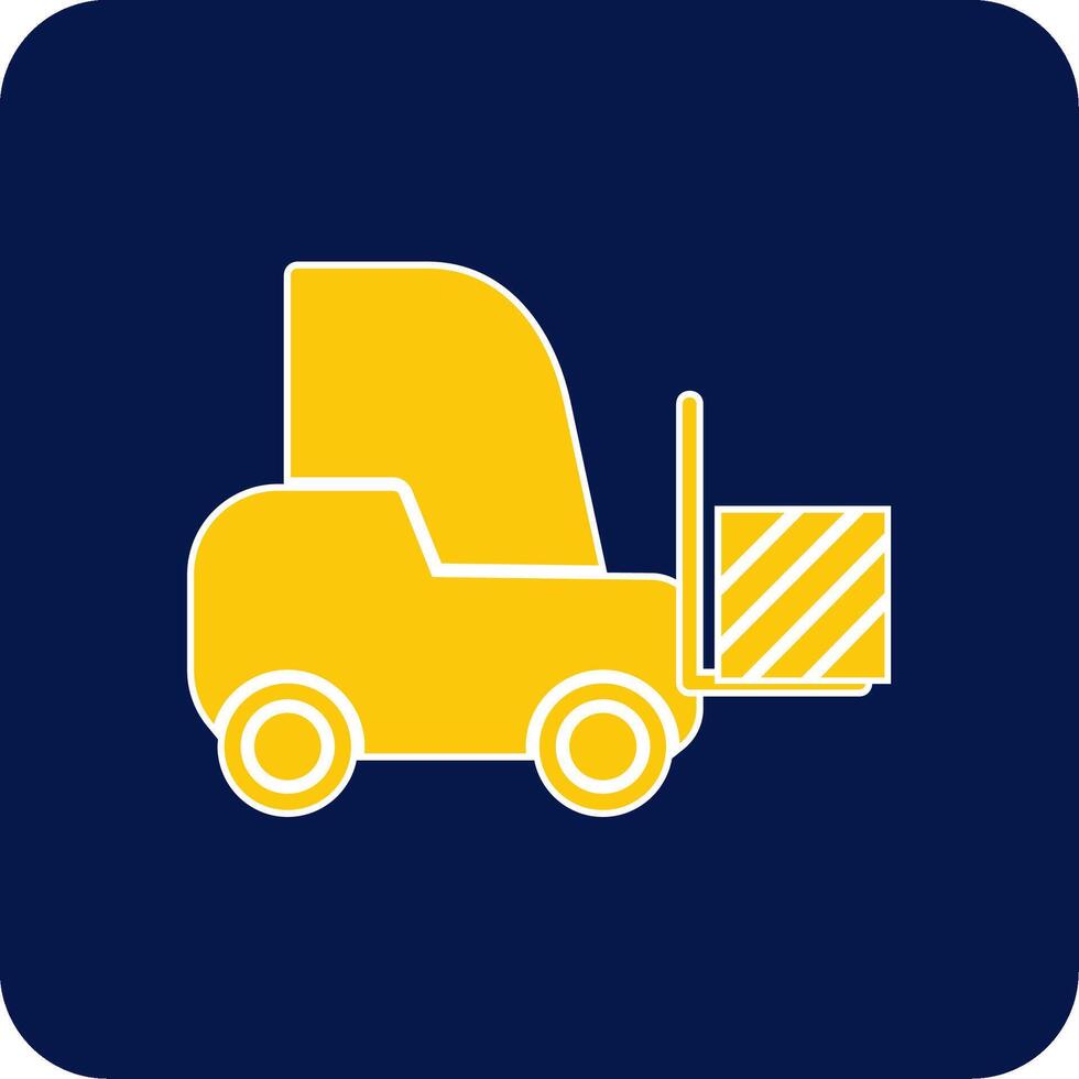 Forklift Glyph Square Two Color Icon vector