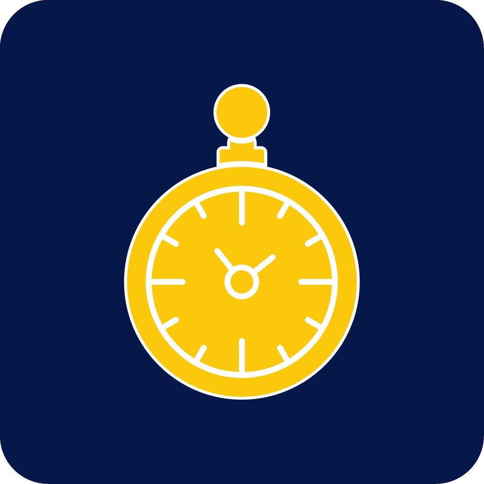 Pocket Watch Glyph Square Two Color Icon vector