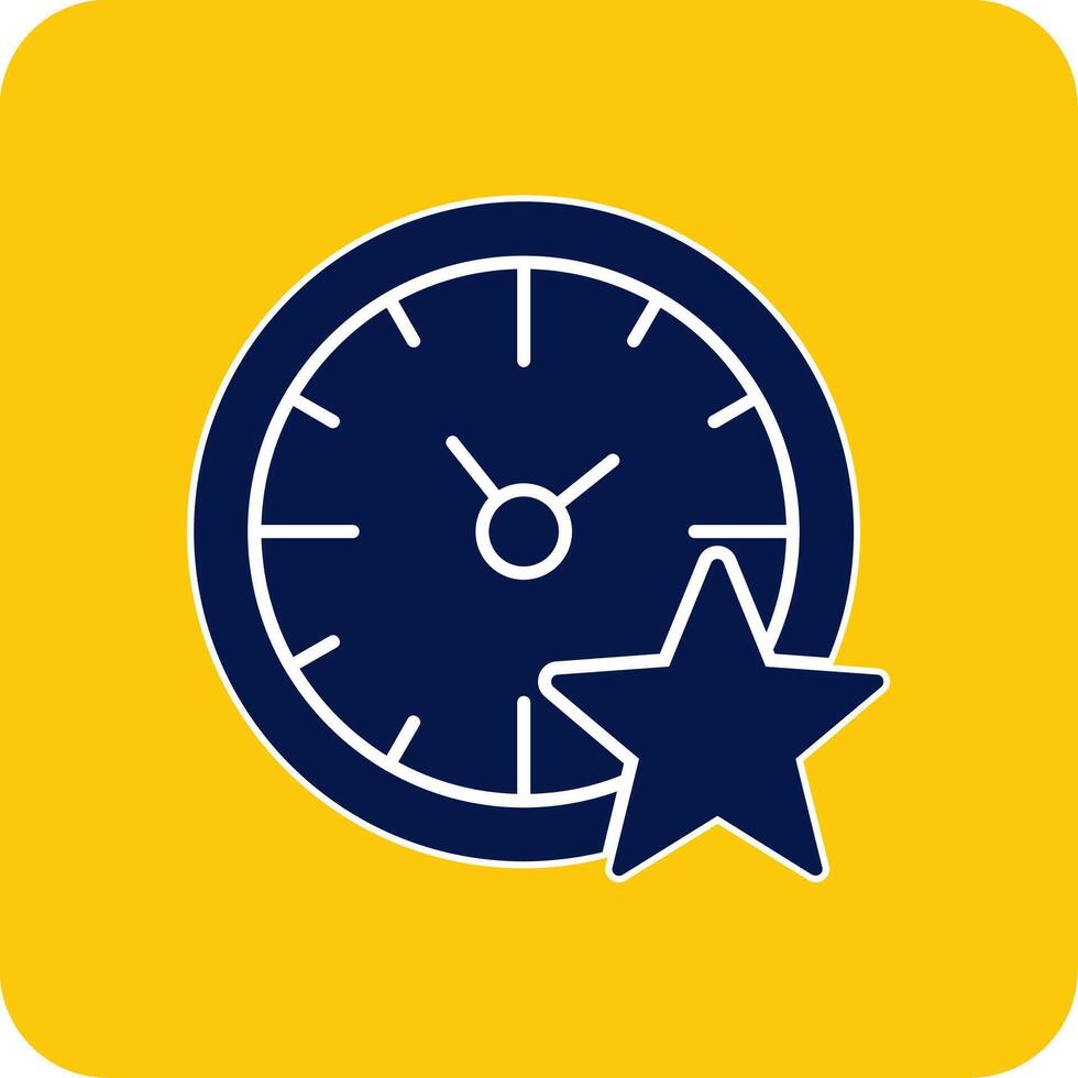 Favourite Time Glyph Square Two Color Icon vector