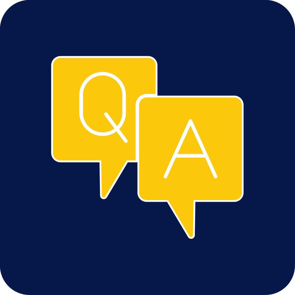 Question And Answer Glyph Square Two Color Icon vector