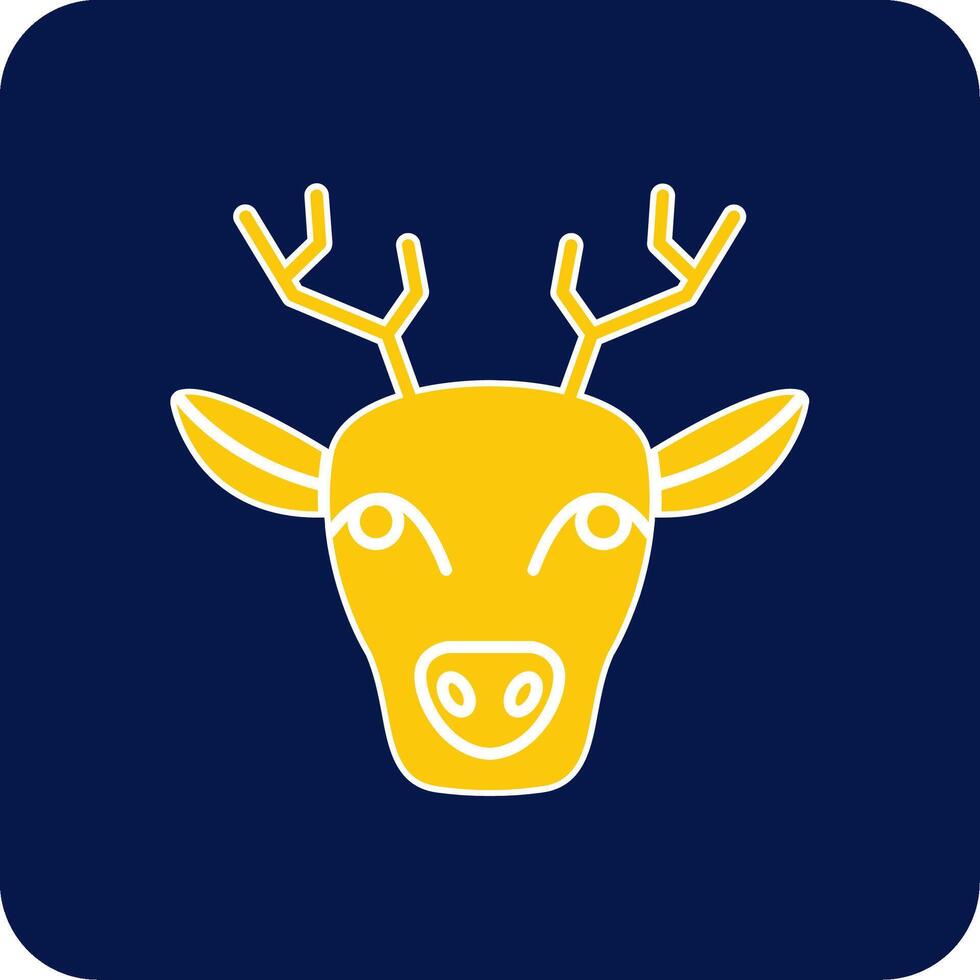 Deer Glyph Square Two Color Icon vector