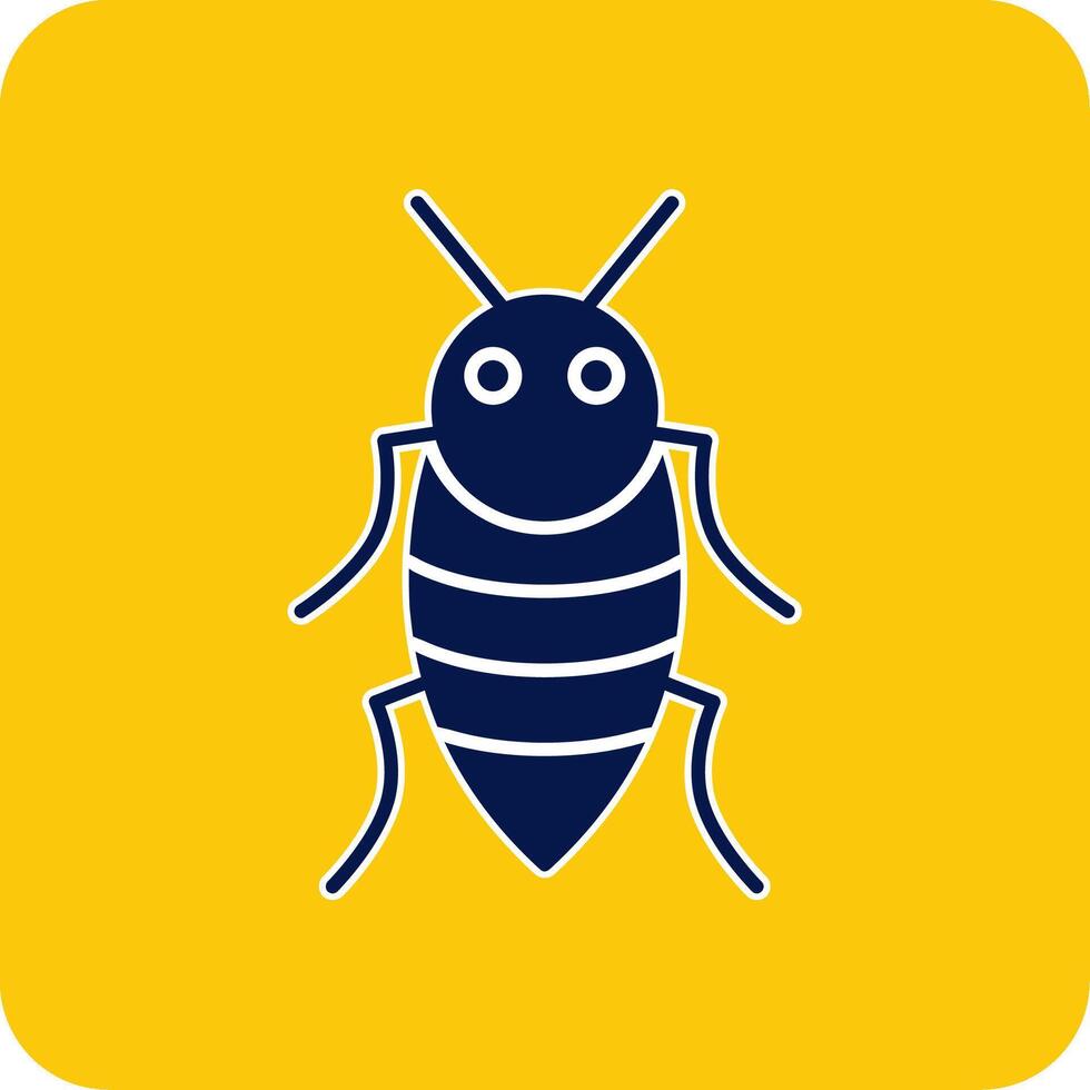 Insect Glyph Square Two Color Icon vector