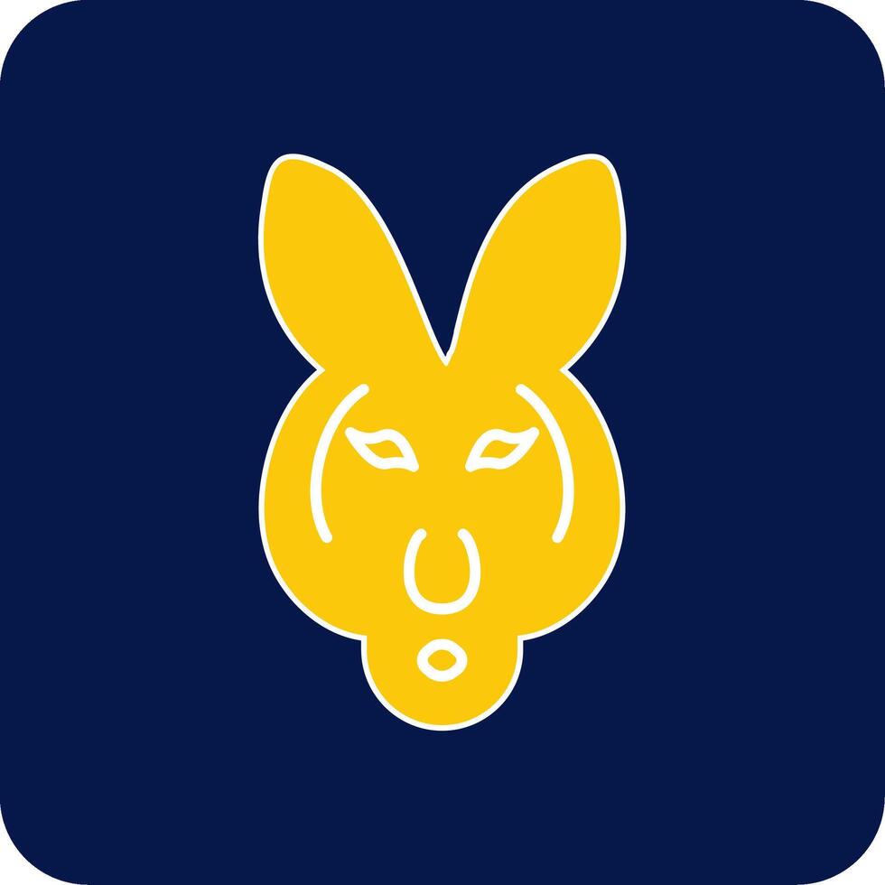 Kangaroo Glyph Square Two Color Icon vector