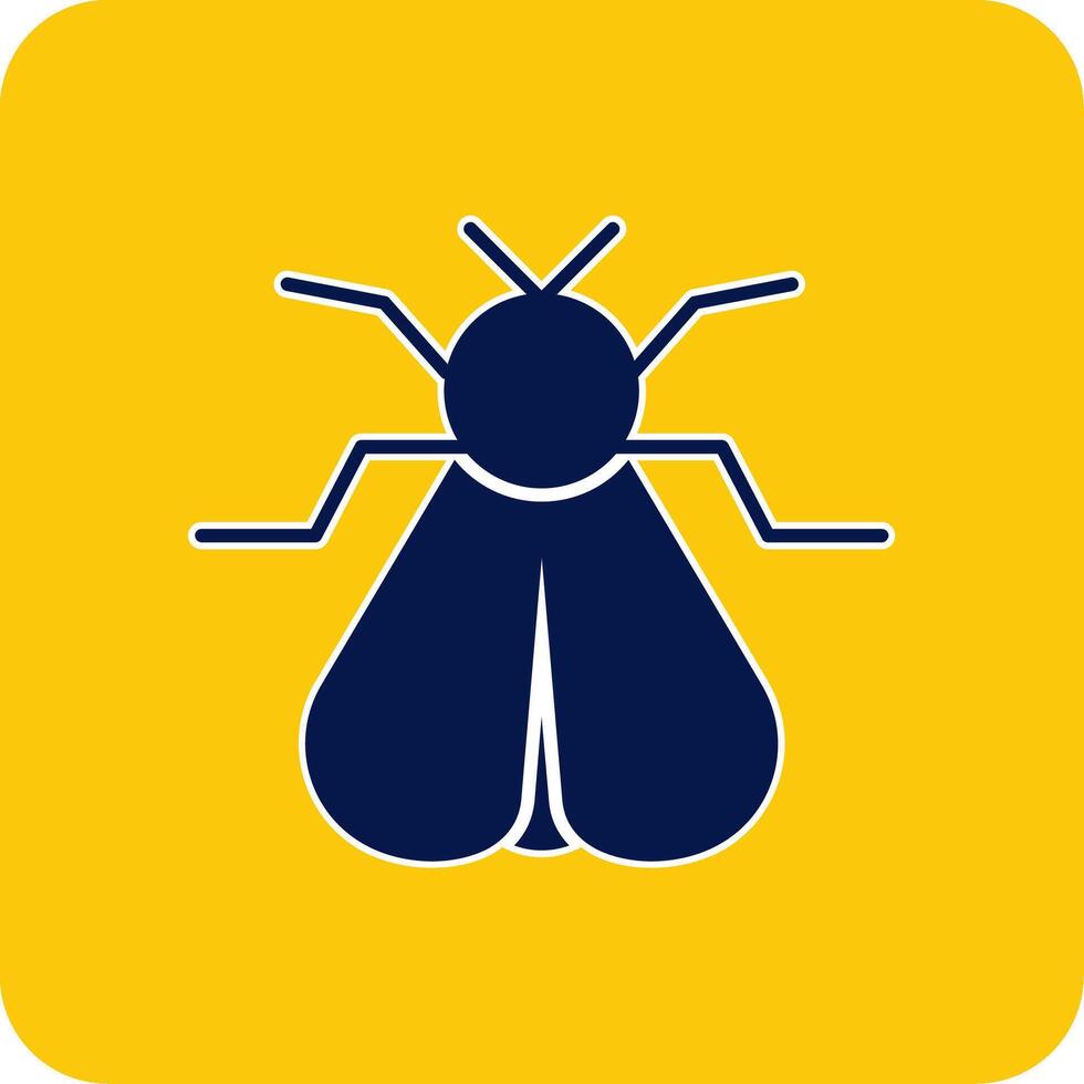 Moth Glyph Square Two Color Icon vector