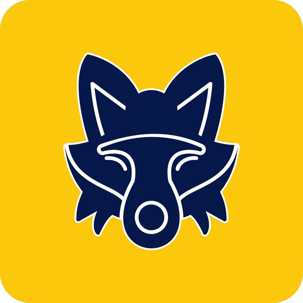 Fox Glyph Square Two Color Icon vector