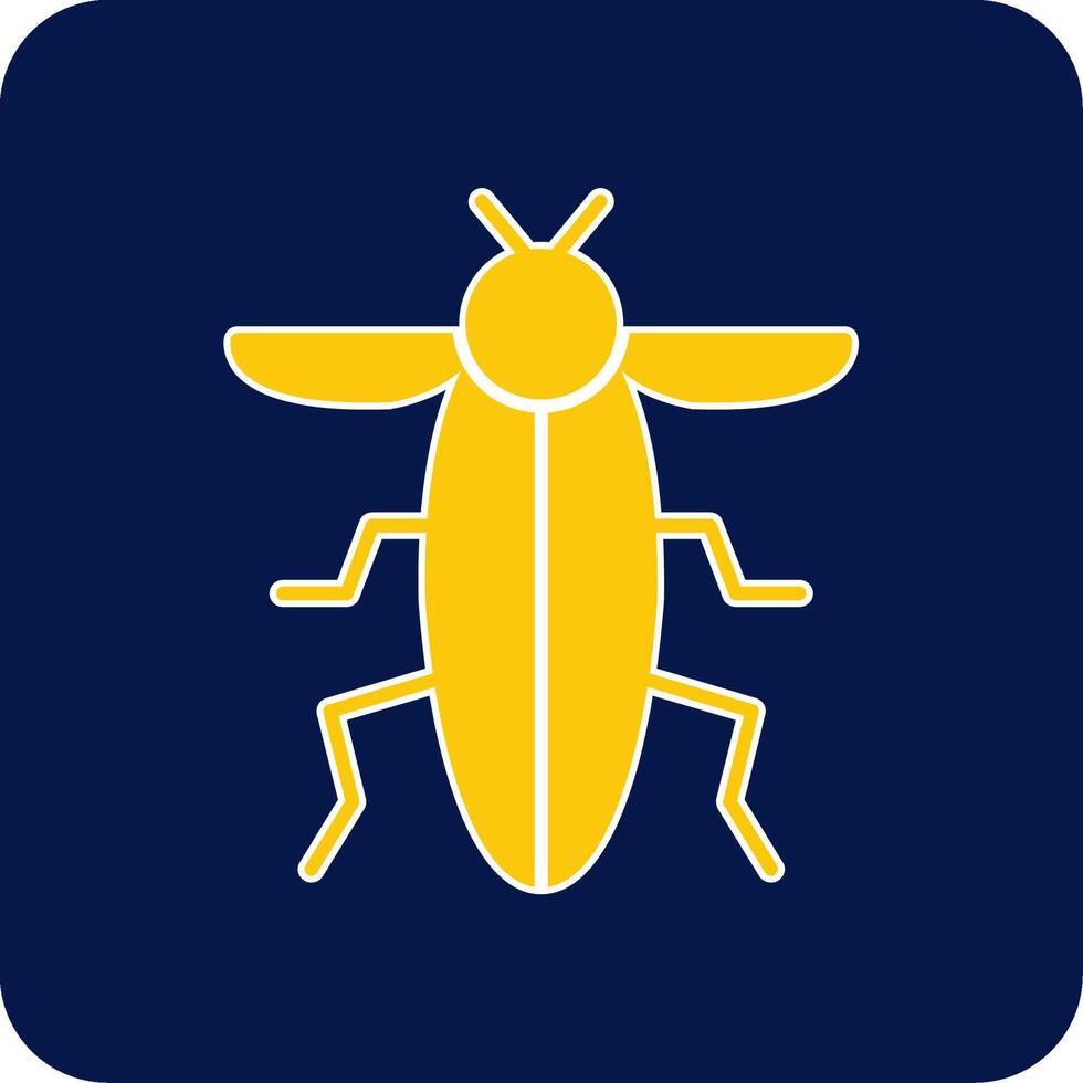 Insect Glyph Square Two Color Icon vector