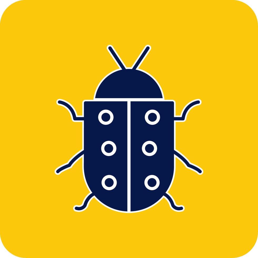 Bug Glyph Square Two Color Icon vector