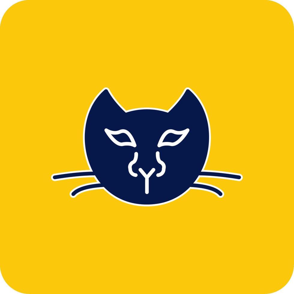 Cat Glyph Square Two Color Icon vector