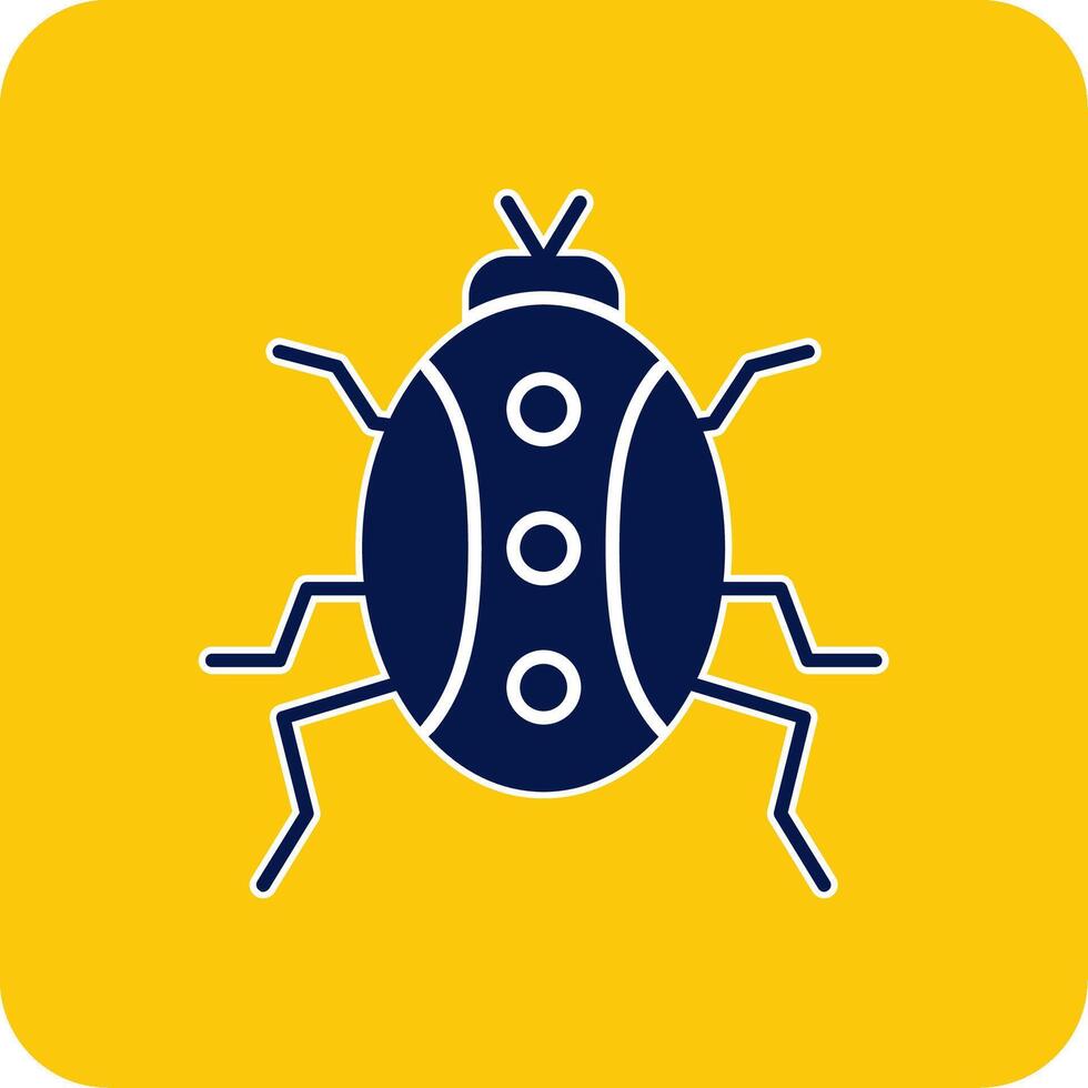 Bug Glyph Square Two Color Icon vector