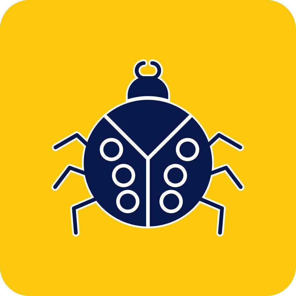 Beetle Glyph Square Two Color Icon vector