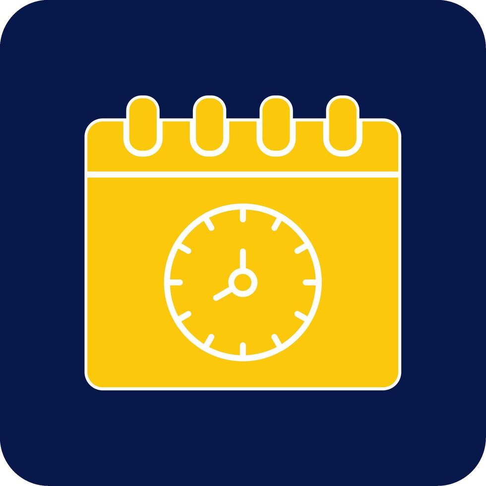 Time And Date Glyph Square Two Color Icon vector