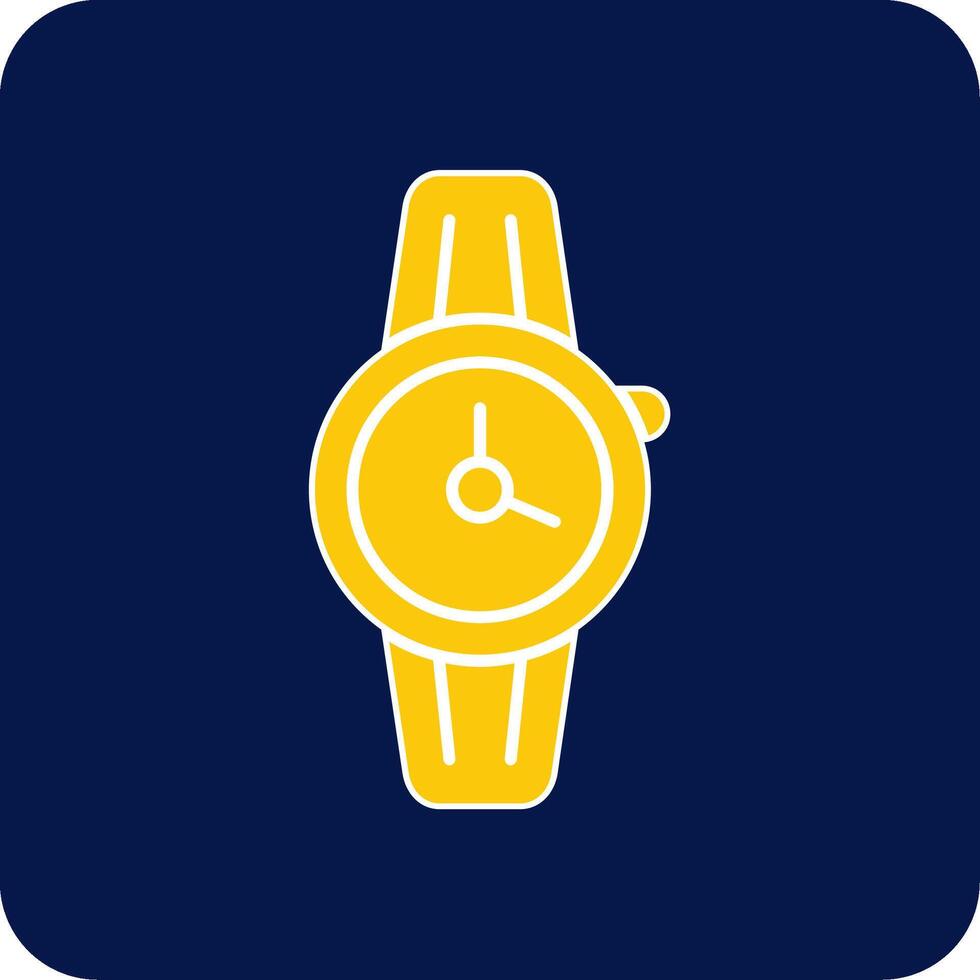 reloj de pulsera glifo cuadrado dos color icono vector