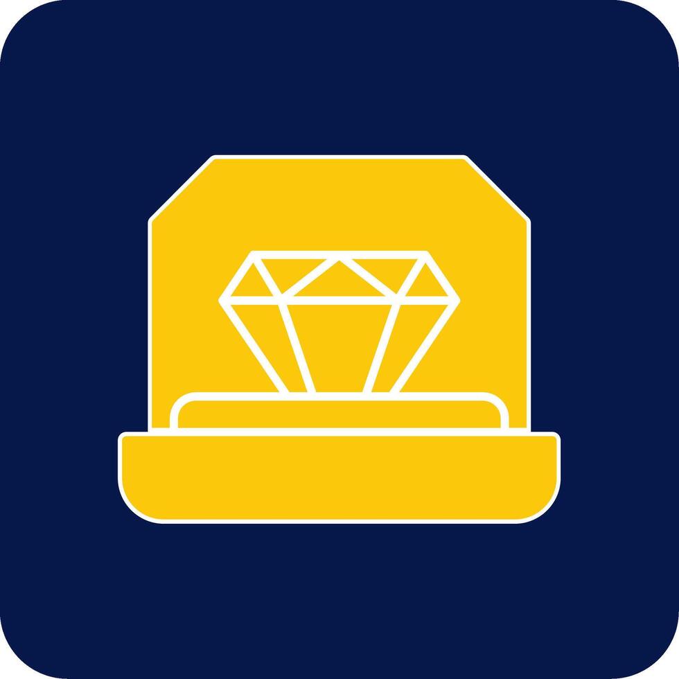 Engagement Ring Glyph Square Two Color Icon vector