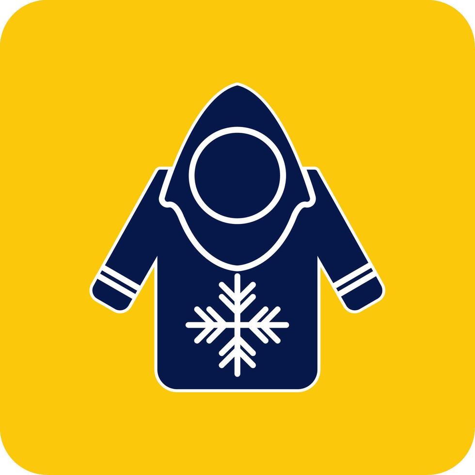 Hoodie Glyph Square Two Color Icon vector