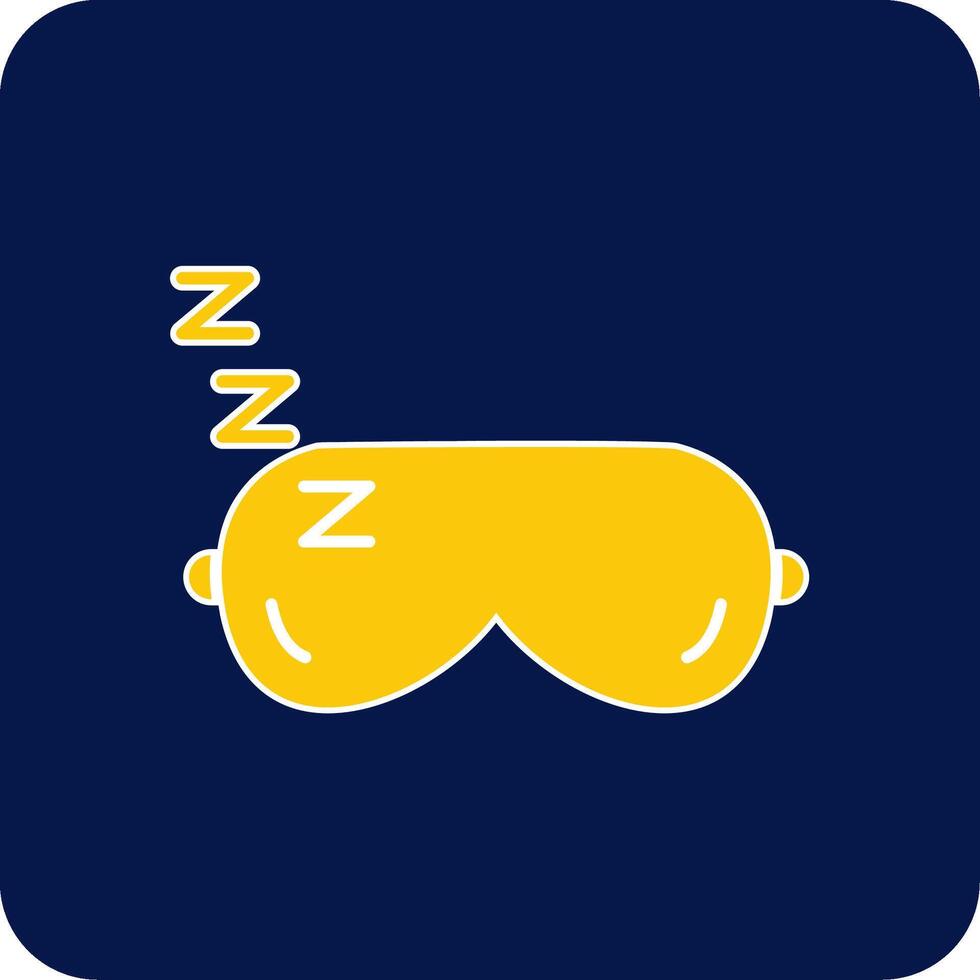 Sleeping Mask Glyph Square Two Color Icon vector