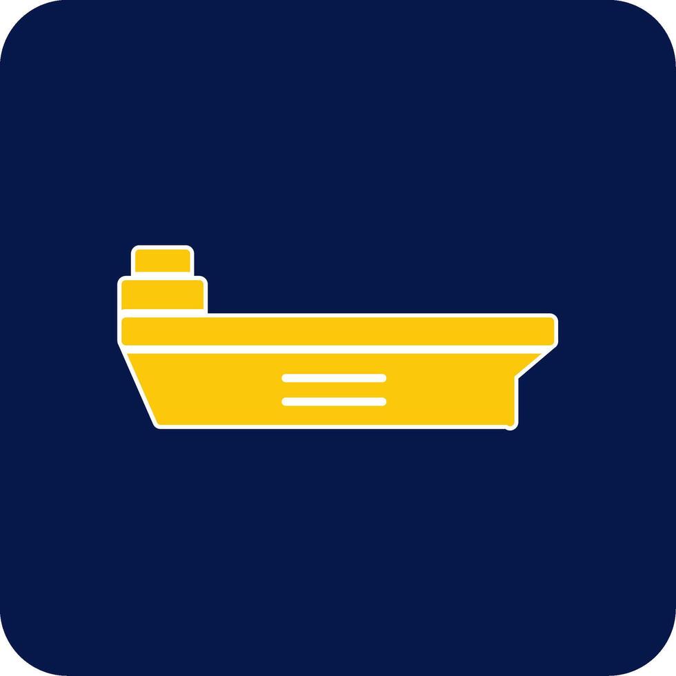 Aircraft Carrier Glyph Square Two Color Icon vector