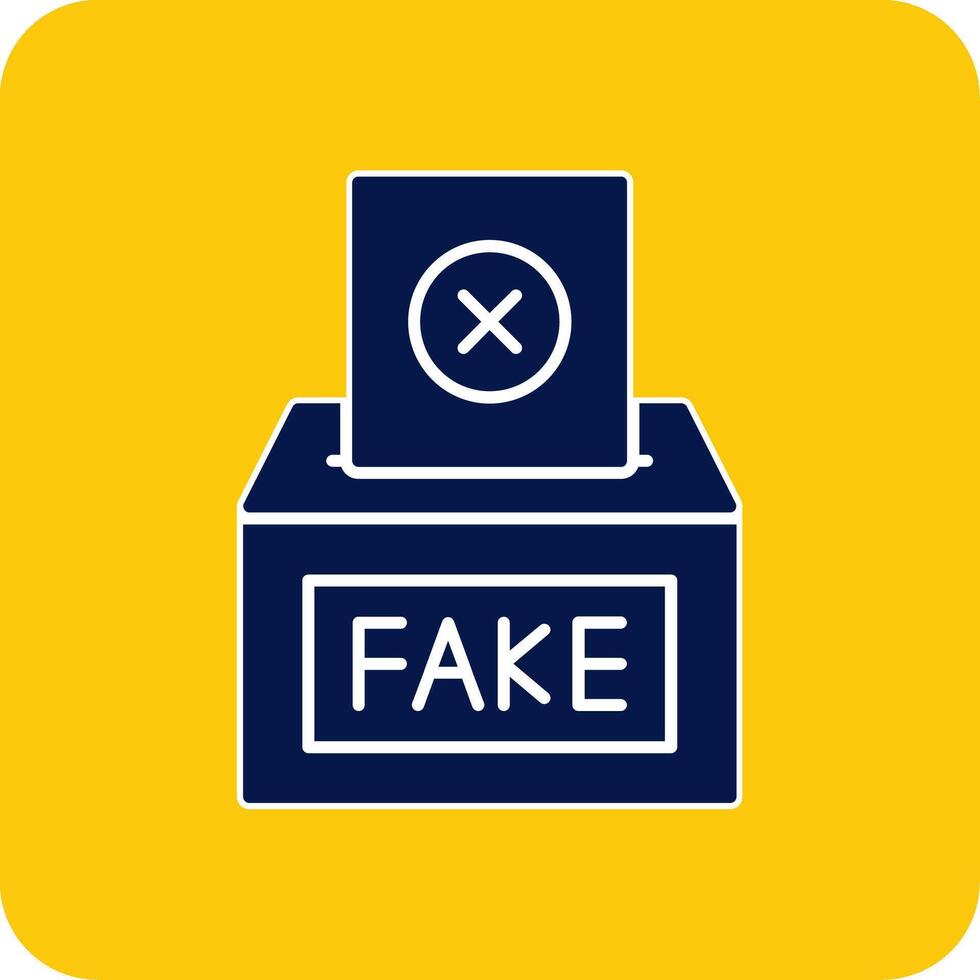 Fake Glyph Square Two Color Icon vector