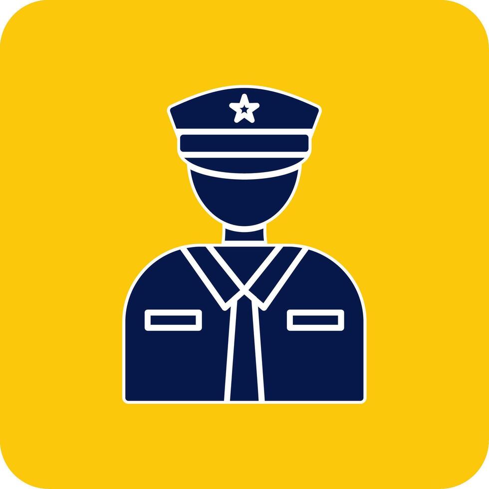 Officer Glyph Square Two Color Icon vector