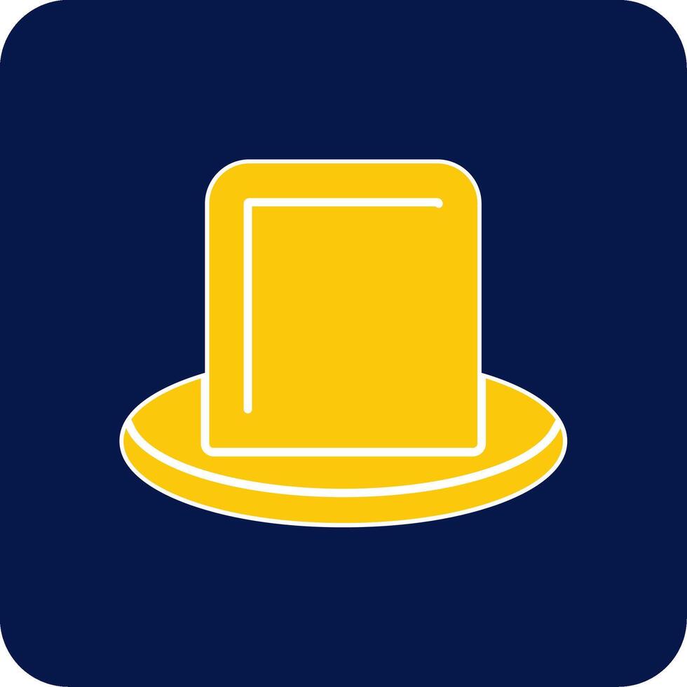 Hat Glyph Square Two Color Icon vector