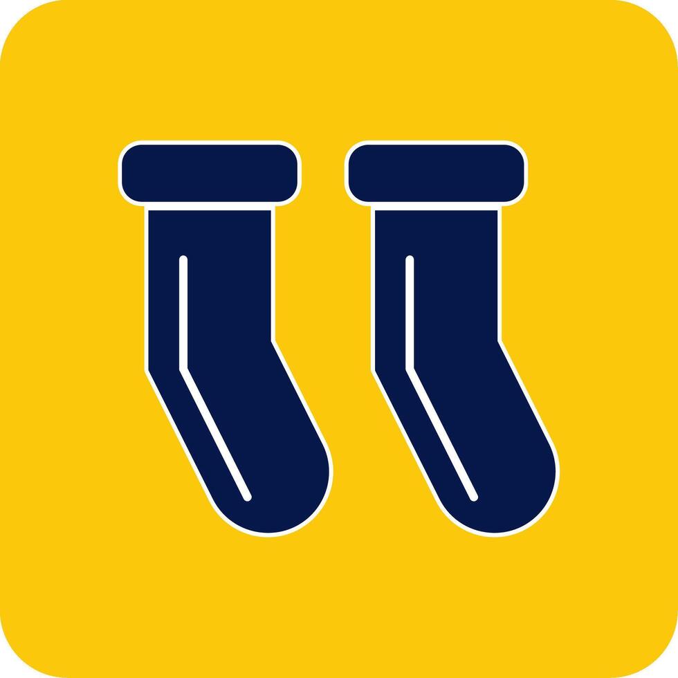 Socks Glyph Square Two Color Icon vector