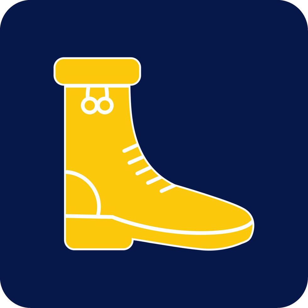 Rain Boots Glyph Square Two Color Icon vector