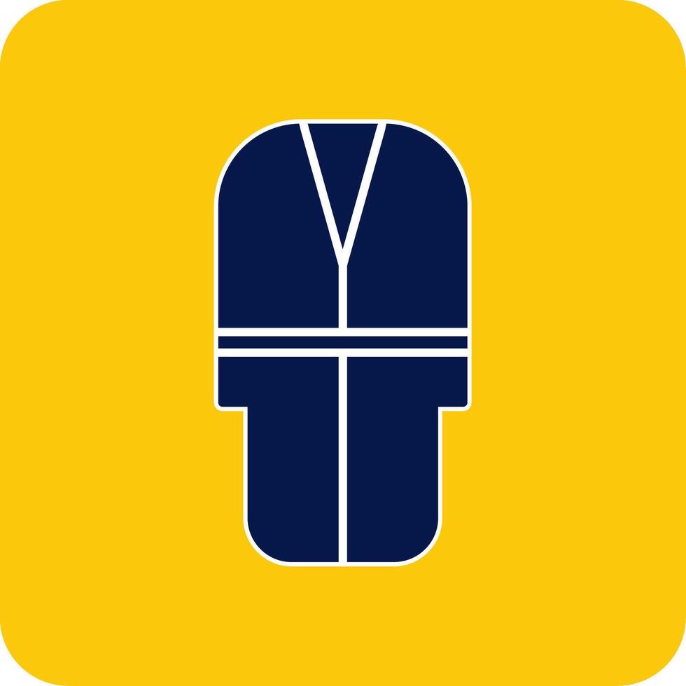 Bath Robe Glyph Square Two Color Icon vector