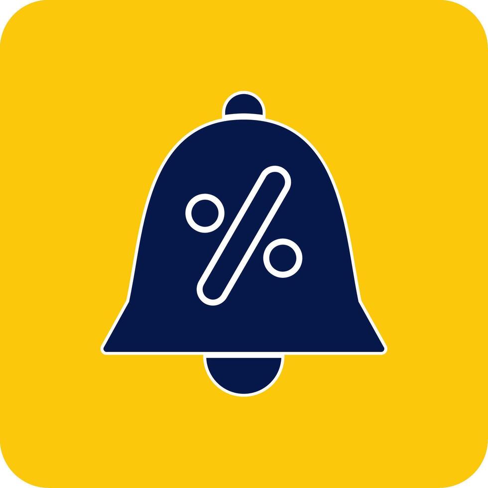Bell Glyph Square Two Color Icon vector