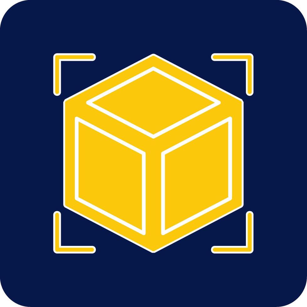 3d Glyph Square Two Color Icon vector