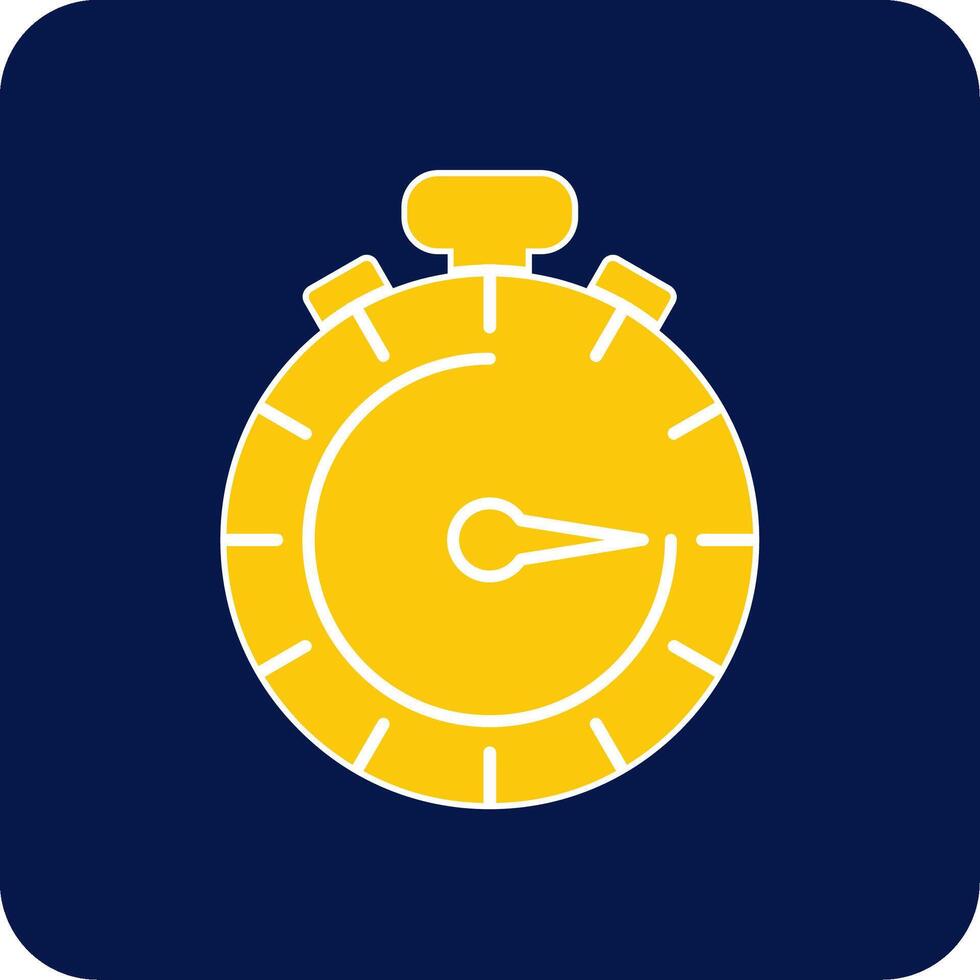 Stopwatch Glyph Square Two Color Icon vector