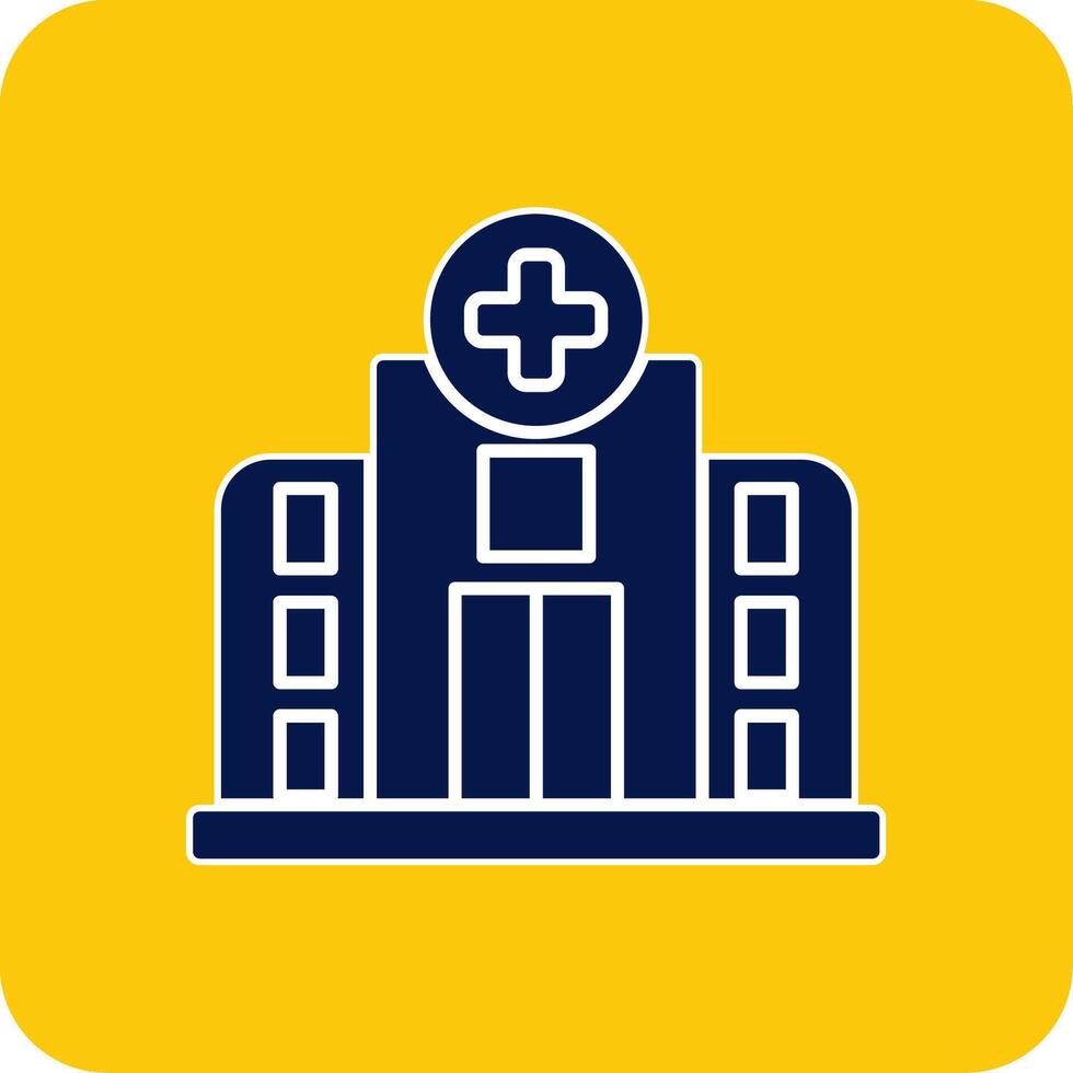 Hospital Glyph Square Two Color Icon vector